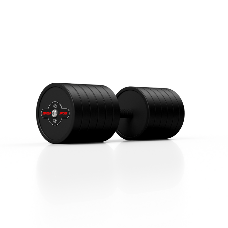 Hantla stalowa gumowana 45 kg czarny mat - Marbo Sport