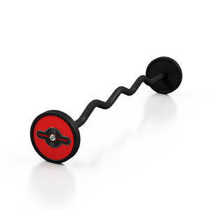 Sztanga gumowana łamana 10 kg czerwony połysk - Marbo Sport