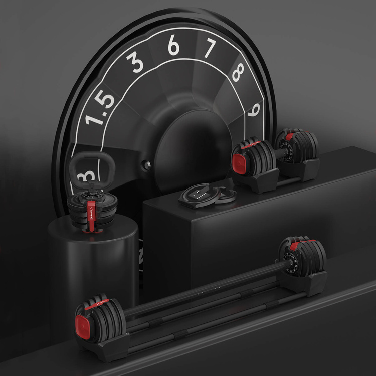 Zestaw regulowanych sztangielek SGR18 PRO 3w1 41 kg - HMS