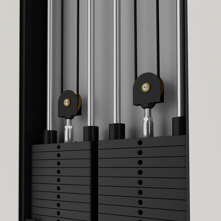 Brama przyścienna treningowa podwójna ze stosem BS302 - HMS