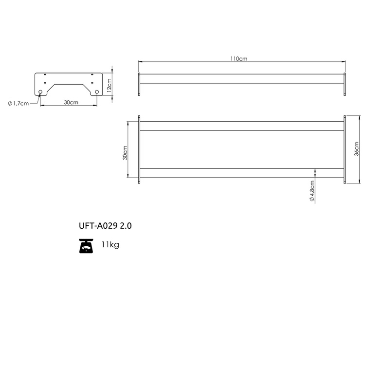 Półka na piłki do klatek RIG COMPACT 60x60 - UpForm