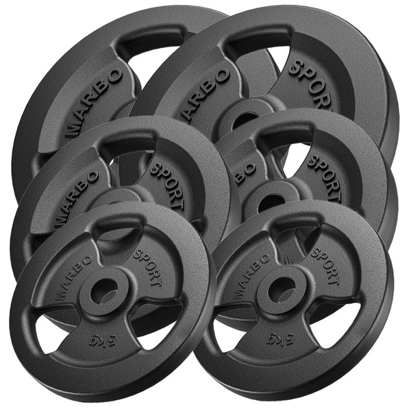 Zestaw obciążeń żeliwnych kierownica 60 kg / 2 x 15 kg + 2 x 10 kg + 2 x 5 kg - Marbo Sport