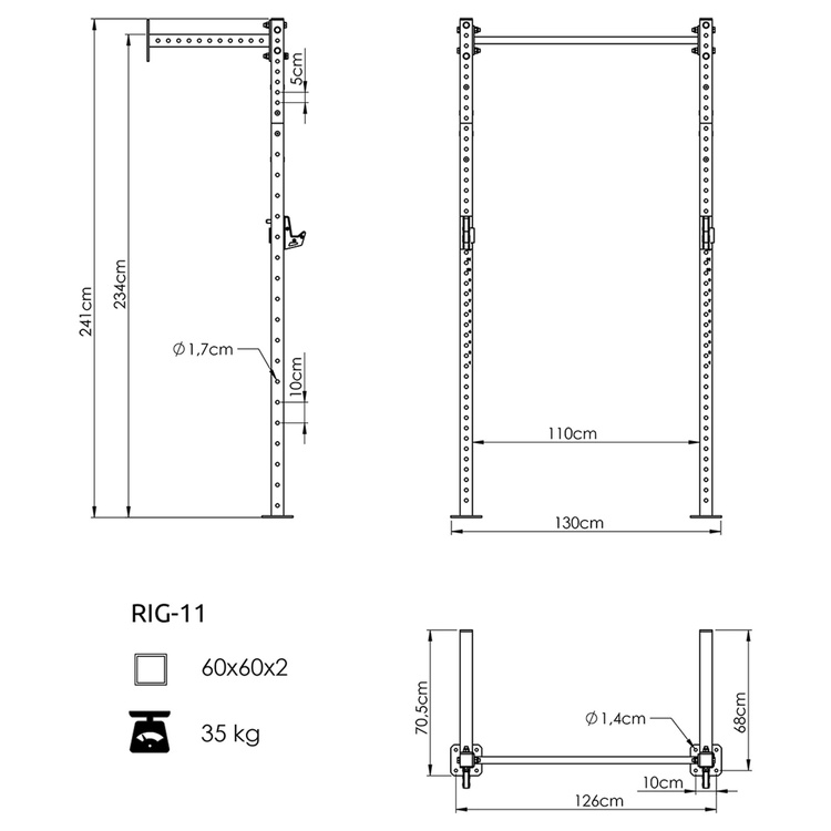 Klatka Power Cage COMPACT UFT-RIG-11 z akcesoriami - UpForm
