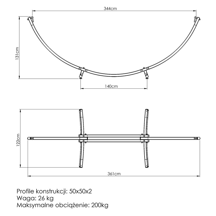 Hamak (stelaż) duży MO-011- Marbo Sport
