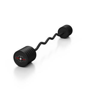 Sztanga gumowana łamana 50 kg czarny mat - Marbo Sport