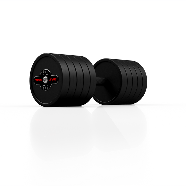 Hantla stalowa gumowana 37,5 kg czarny mat - Marbo Sport