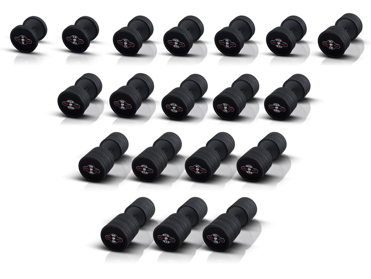 Hantla stalowa gumowana 12,5 kg czarny mat - Marbo Sport