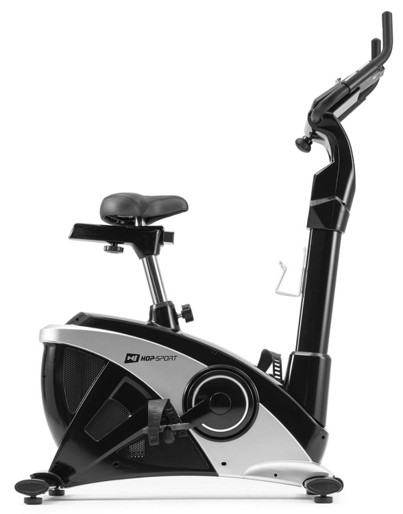 Rower elektryczno-magnetyczny HS-090H Apollo srebrny + mata - Hop Sport