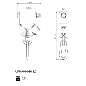 Uchwyt z karabińczykiem do klatek RIG PRO 80x80 - UpForm