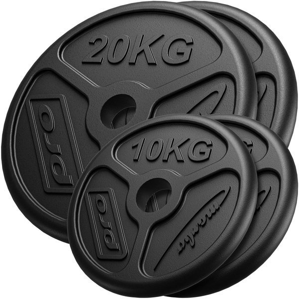 Zestaw obciążeń żeliwnych olimpijskich 60 kg / 2 x 20 kg + 2 x 10 kg MW-2x20KG_2x10KG-OLI - Marbo Sport