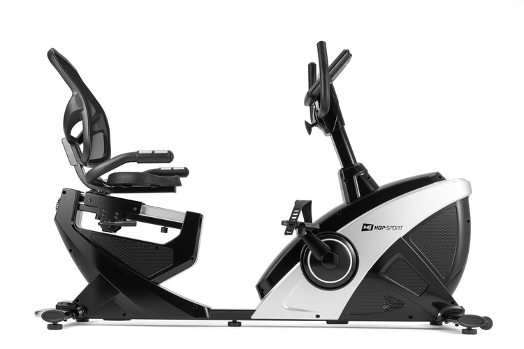 Rower leżący HS-070L Helix srebrny + mata - Hop Sport