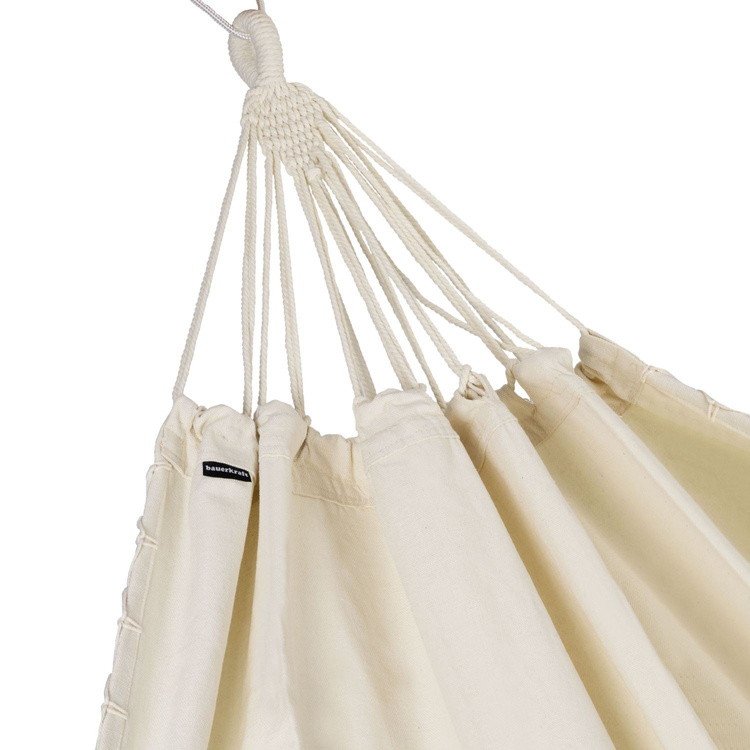 Dwuosobowy hamak ogrodowy bujak huśtawka leżak 200x150cm boho beżowy