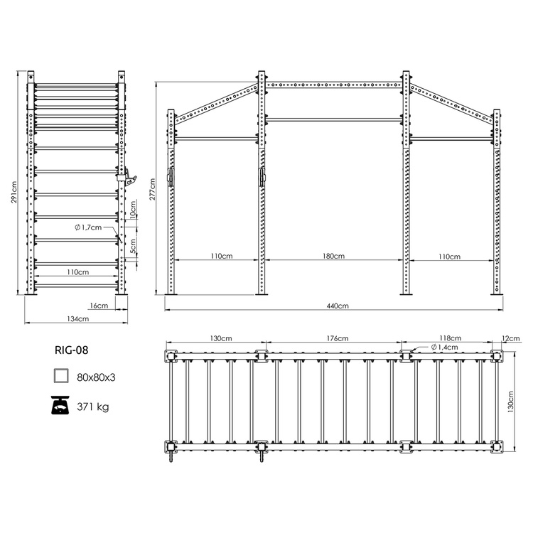 Klatka Power Cage PRO UFT-RIG-08 z akcesoriami - UpForm