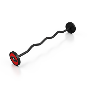 Sztanga gumowana łamana 10 kg czerwony połysk - Marbo Sport