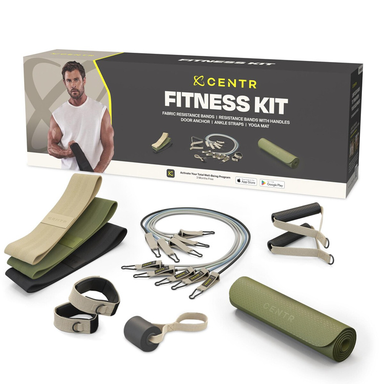 Zestaw Centr Fitness Kit (3x guma oporowa, ekspander, mata do jogi) (CFK)